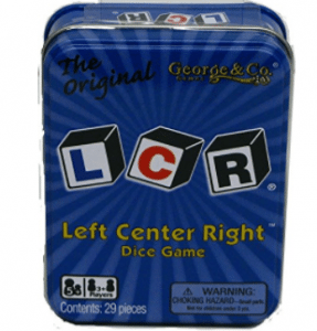 LCR® Left Center Right™ Dice Game – Blue Tin $6.90!