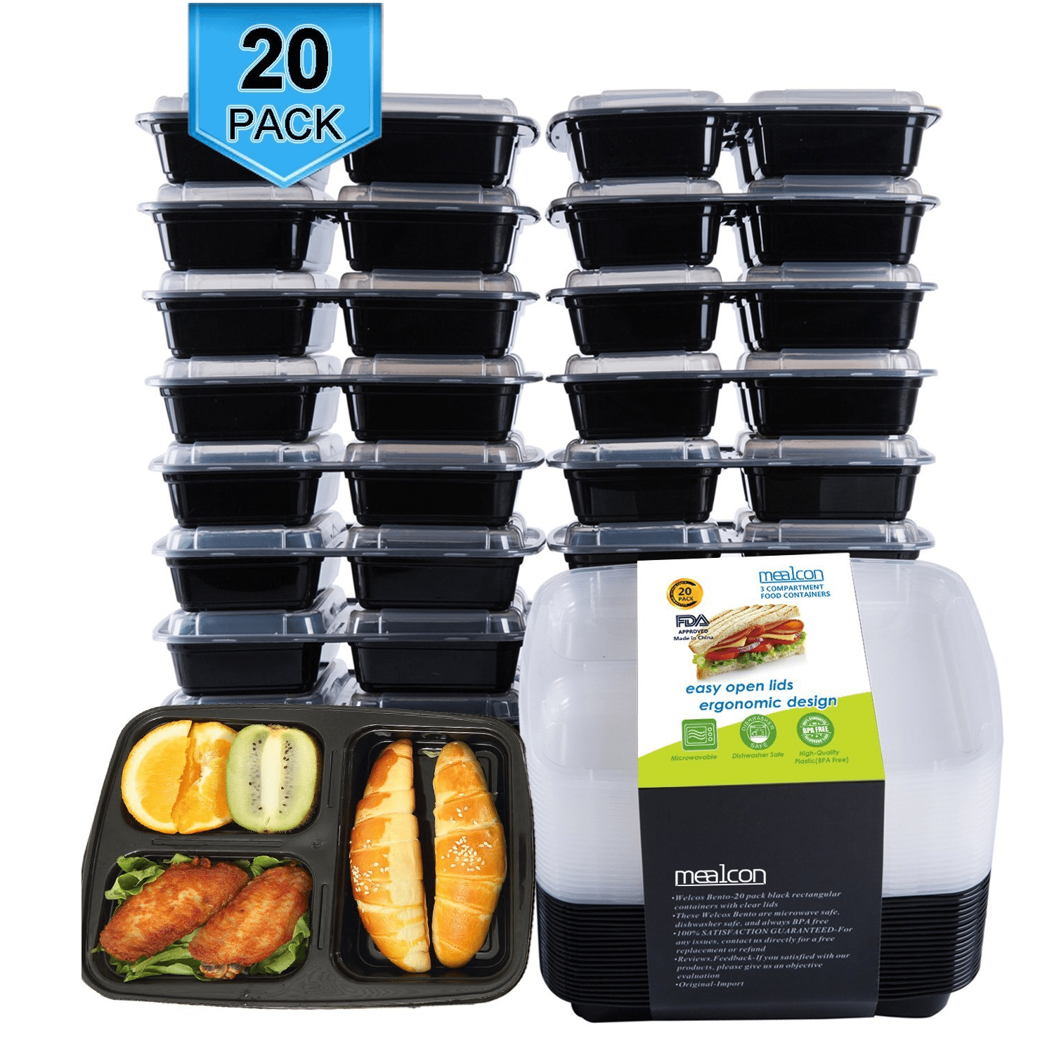 Meal Prep Containers 20 Pack Only $14.99!