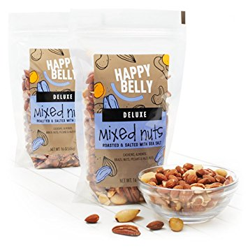 Prime Members: Happy Belly Deluxe Mixed Nuts (16oz) Pack of 2 Only $11.39 Shipped!
