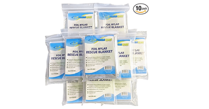 10 Emergency Foil Mylar Thermal Blankets – Just $8.78!