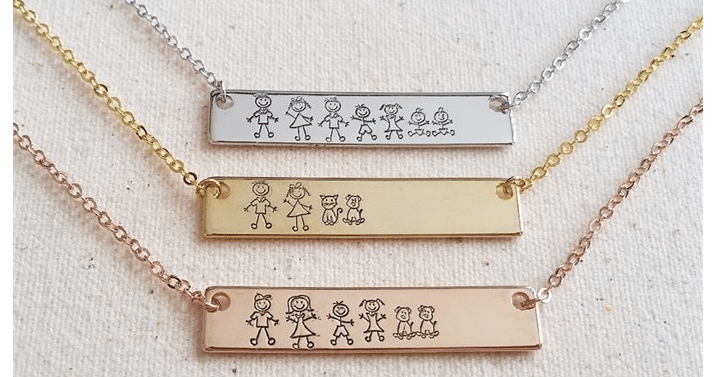 Hand Stamped Family Bar Necklace from Jane – Just $12.99!