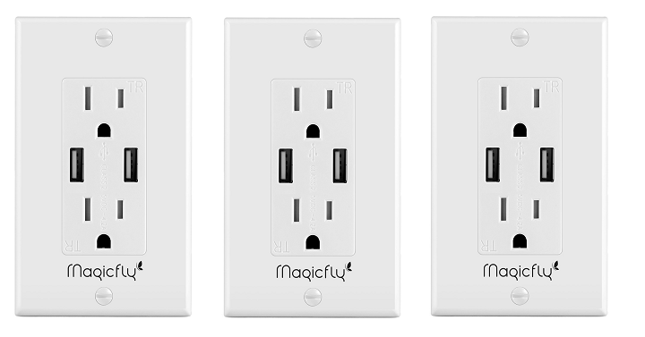 Magicfly USB Outlet Wall Plate Only $11.19!