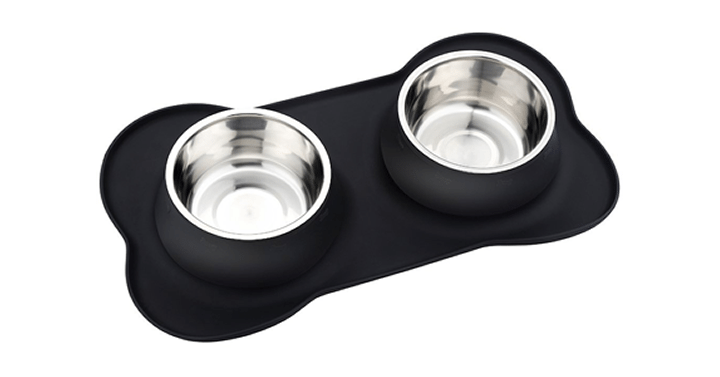 Silicone Mat with Stainless Steel Dog Bowl Set – Just $17.99!