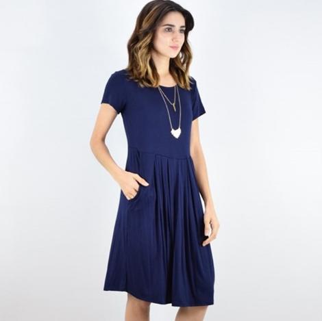 Pleated Pocket Dress – Only $10.99!