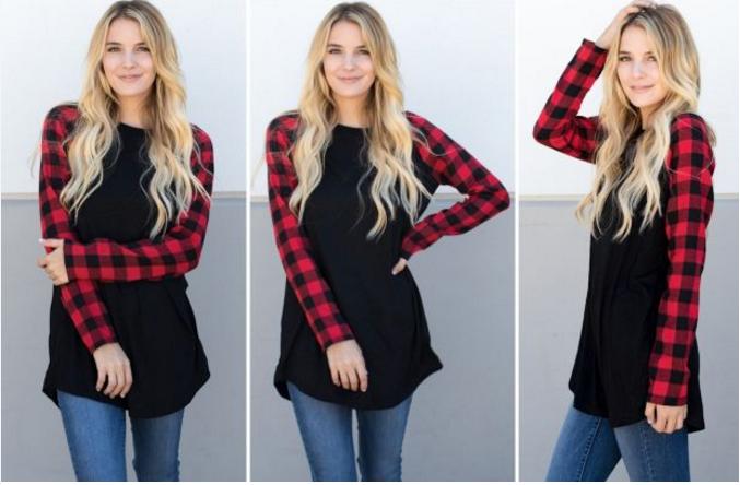 Red & Black Plaid Tunic – Only $19.99!