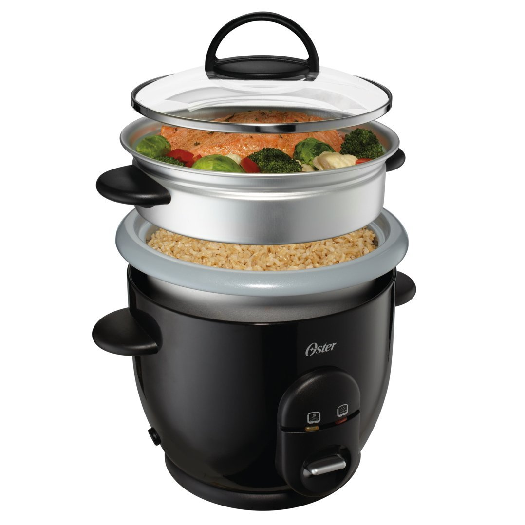 The Oster Titanium Infused 6 Cup Rice & Grain Cooker with Steam Tray Only $17.00!