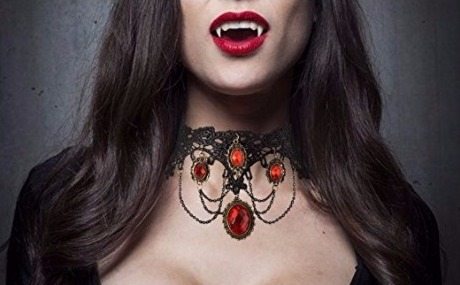 TWO Gothic Vampire Necklaces and TWO Pairs of Vampire Fangs Only $11.88!