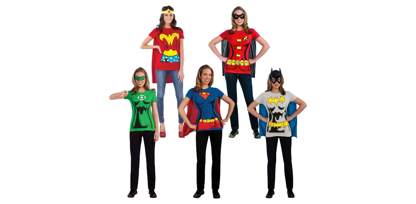 SUPER Easy Female Superhero T-Shirt Costumes and Accessories Only $16.99!