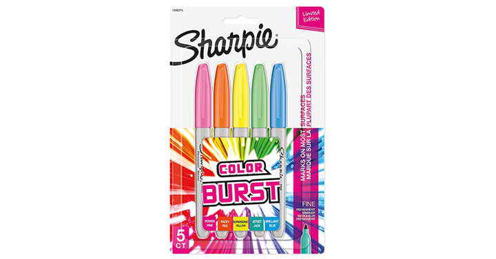 Sharpie Color Burst Permanent Markers 5-Pack – Just $3.97!