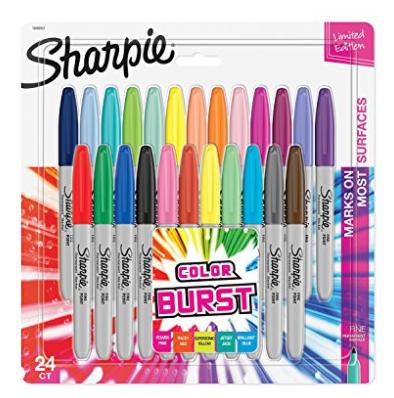 Sharpie Color Burst Permanent Markers, Fine Point, Assorted Colors, 24-Count – Only $8.99!