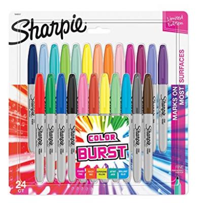 Sharpie Color Burst Permanent Markers, Fine Point, Assorted Colors, 24-Count – Only $10.13!