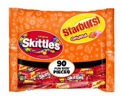 Skittles and Starburst Original Candy Bag, 90 Fun Size Pieces, 39.1 Oz – Only $8.14!