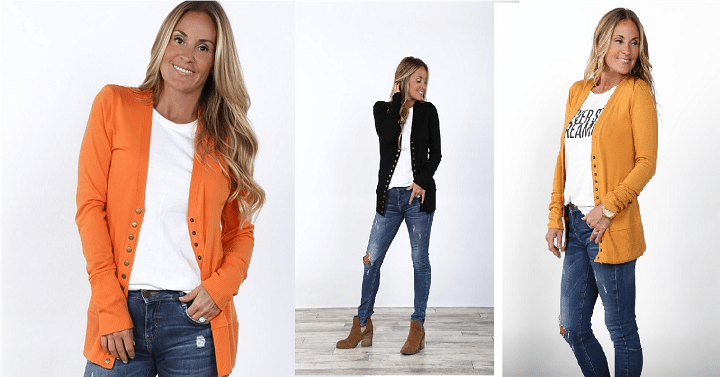 Jane: Fall Snap Cardigan Only $12.99! (Lowest Price They’ve Gone!)