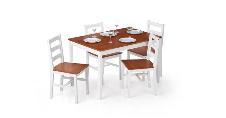 Modern 5PCS Pine Wood Dining Table Set – Just $129.99!