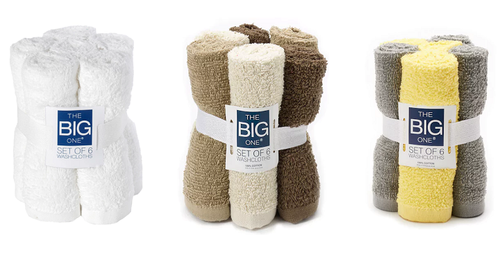 Kohl’s: The Big One 6 Pack Washcloths Only $2.54!