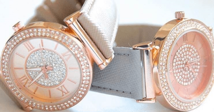 Elegant Center Sparkle Leather Watch from Jane – Just $8.99!
