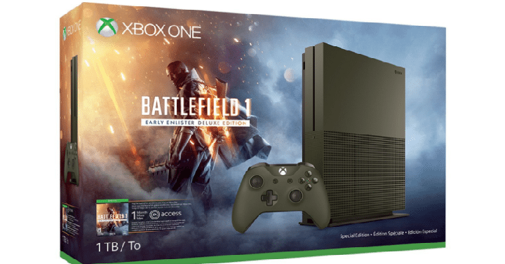Xbox One S 1TB Console Battlefield 1 Special Edition Bundle with 2 FREE Games of Choice Only $299 Shipped!