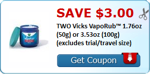 Printable Coupon – Save $3.00 Off Your Vicks VapoRub Purchase!