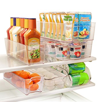 6 Piece Refrigerator and Freezer Stackable Storage Organizer Bins with Handles Only $29.10 Shipped!