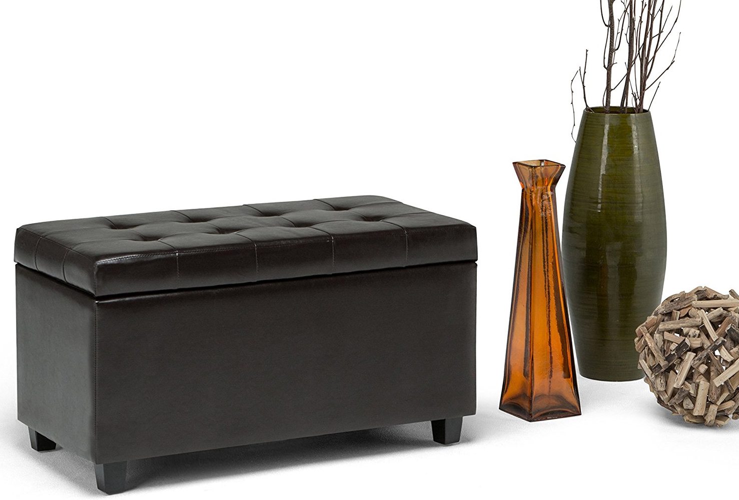 Simpli Home Cosmopolitan Faux Leather Rectangular Storage Ottoman Bench—$49.70!!