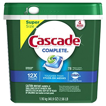 Cascade Complete ActionPacs Dishwasher Detergent (78 Count) Only $8.34 Shipped! (That’s $.10 Each – Stock Up Price!)