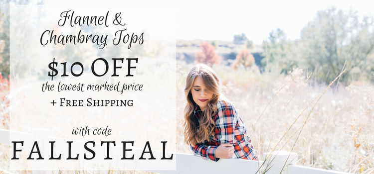 Style Steals at Cents of Style – Flannel & Chambray Tops for $10 Off! FREE SHIPPING!