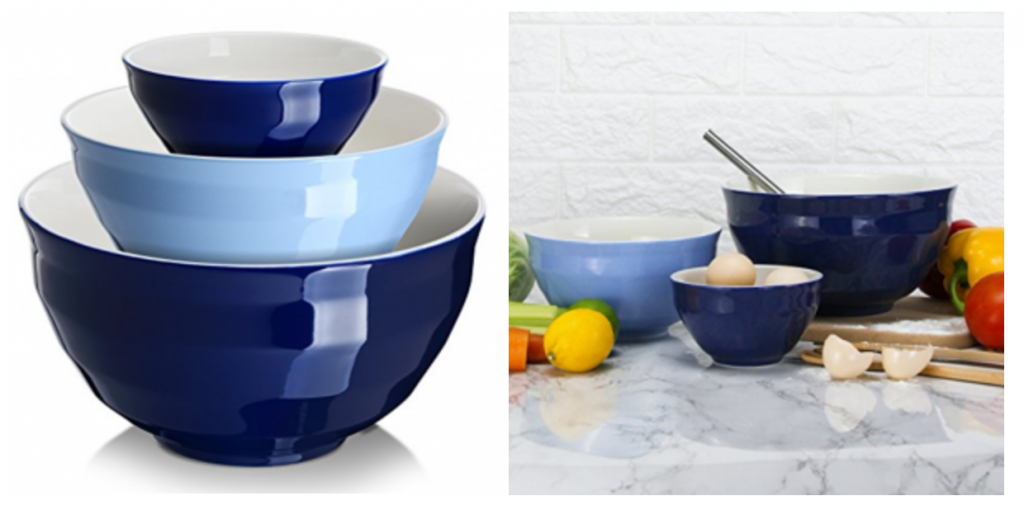 DOWAN Ceramic Mixing Bowls 3-Piece Nesting Set Just $32.99!