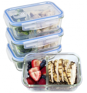 2 Compartment Glass Meal Prep Containers 4-Pack $25.99! (Reg. $55.00)