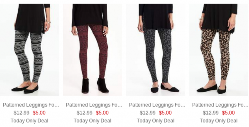 $5.00 Leggings & $8.00 Fleece For Women & Girls Plus, 30% Off Today Only At Old Navy!