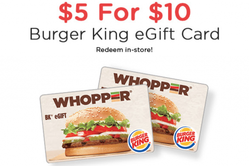 Living Social: $10.00 Burger King eGift Card For Just $5.00! Email Exclusive Offer!