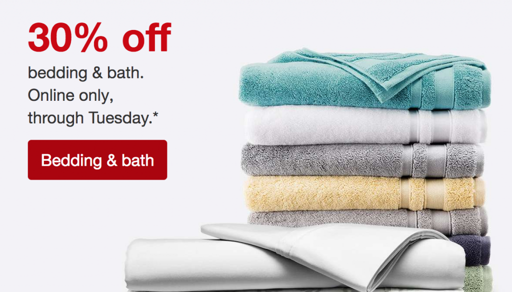 30% Off Bedding & Bath At Target Through Today Only!