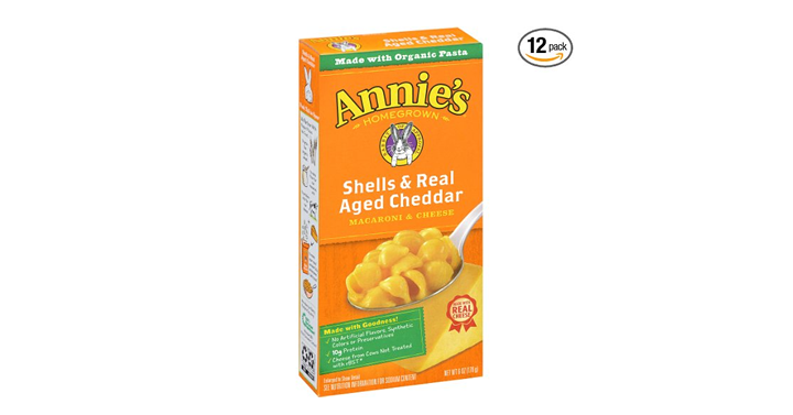 Annie’s Macaroni and Cheese, Shells & Aged Cheddar Mac and Cheese – Pack of 12 – Just $10.10!