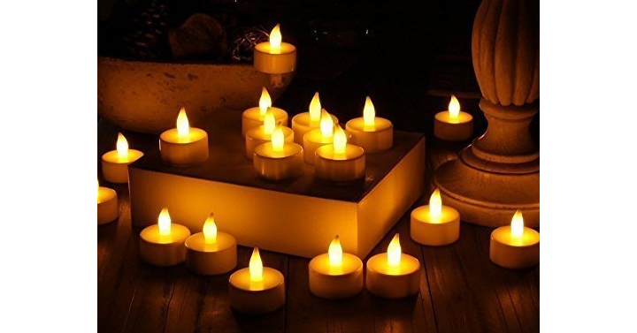 Battery-powered Flameless LED Tealight Candles, Pack of 24 – Just $9.99!