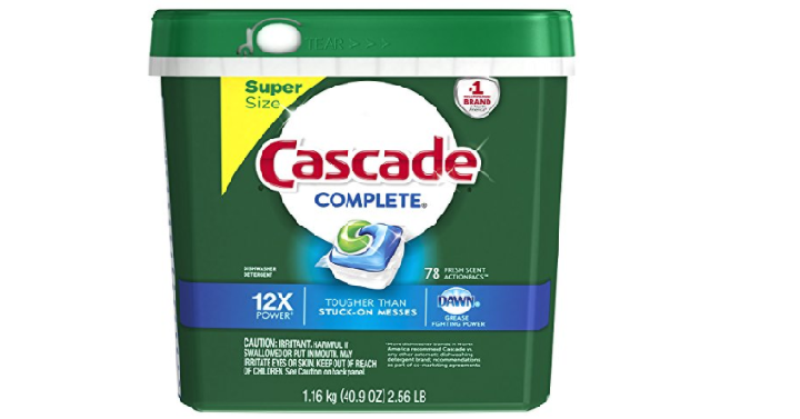 Cascade Complete ActionPacs Dishwasher Detergent (78 Count) Only $11.64 Shipped!