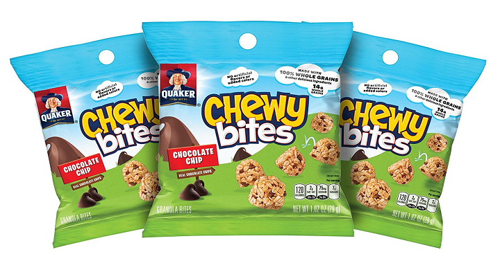 Quaker Chewy Bites (Chocolate Chip) Granola Snacks 16 Bags – Only $9.87 Shipped!