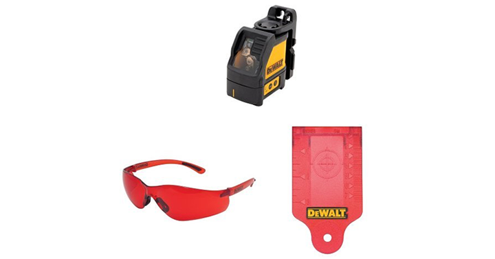 DEWALT Self-Leveling Cross Line Laser with Enhancement Glasses and Target Card – Just $89.00!