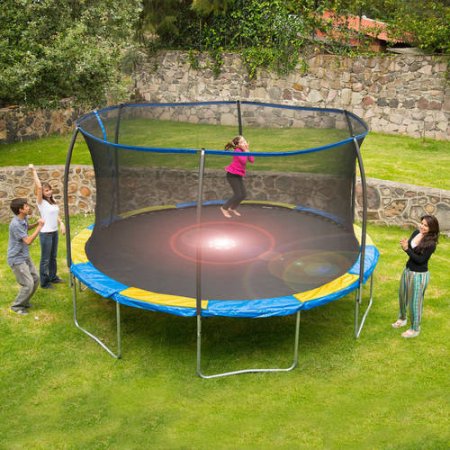 Bounce Pro 12 ft Trampoline with Flash Light Zone and Enclosure Only $169.00!