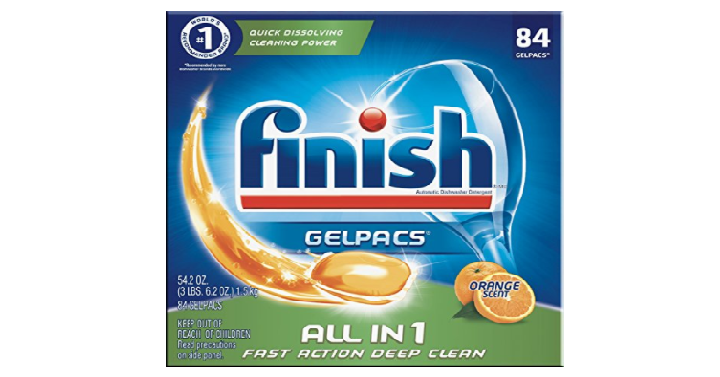Finish All in 1 Gelpacs Orange Tablets (84ct) Only $9.02 Shipped!