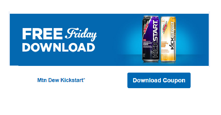 FREE Mtn Dew Kickstart! Download Coupon Today, Oct. 27th Only!