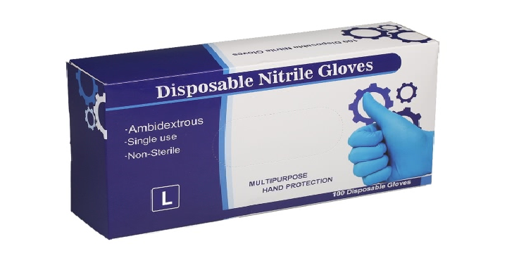 Nitrile Disposable Gloves- Latex Free (100 count) Only $11.99 Shipped!