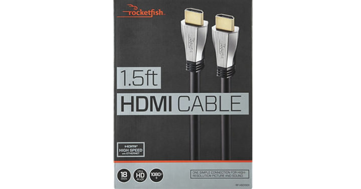 Rocketfish 1.5′ 4K Ultra HD In-Wall HDMI Cable – Just $9.99!