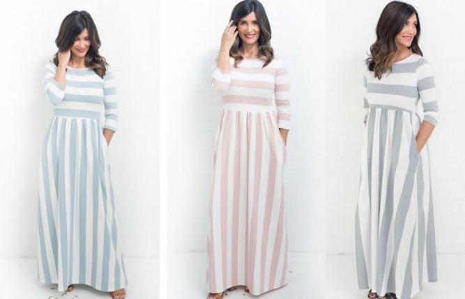 Heather Striped Maxis – Only $19.99!