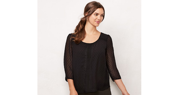 Kohl’s 20% Off Code for Already-reduced Merchandise! Stack Codes! Spend Kohl’s Cash! Women’s LC Lauren Conrad Swiss Dot Pintuck Top – Just $18.35!