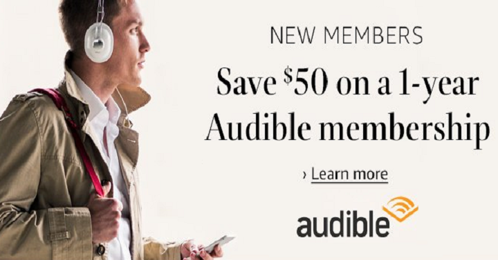 Save $50 Off 1 Year Audible Membership!