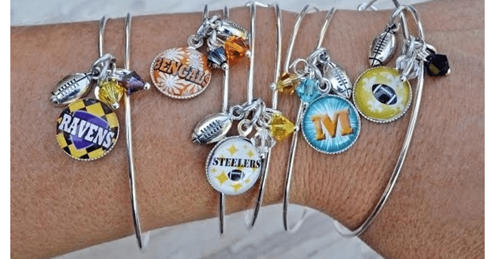 All Team Football Bangles with Swarovski Beads from Jane – Just $5.99! SO Cute!