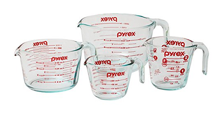 Pyrex 4-Piece Glass Measuring Cup Set with Large 8 Cup Measuring Cup – Just $22.88!