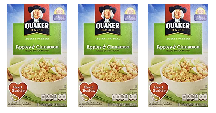 Quaker Instant Oatmeal (Apples & Cinnamon) 40 Count Only $7.50 Shipped!