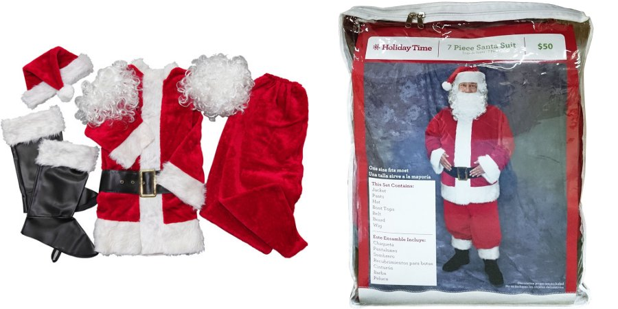 Holiday Time Adult Santa Suit 7-pc Set Only $9.22!
