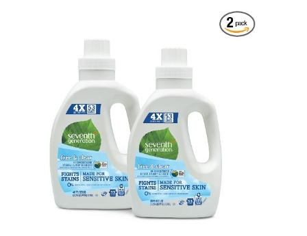 Seventh Generation Natural Laundry Detergent Free and Clear Unscented , 40 Fl Oz (Pack of 2) – Only $9.35!