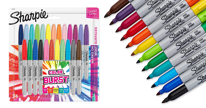 Sharpie Color Burst Permanent Markers 24 Count Only $8.49!